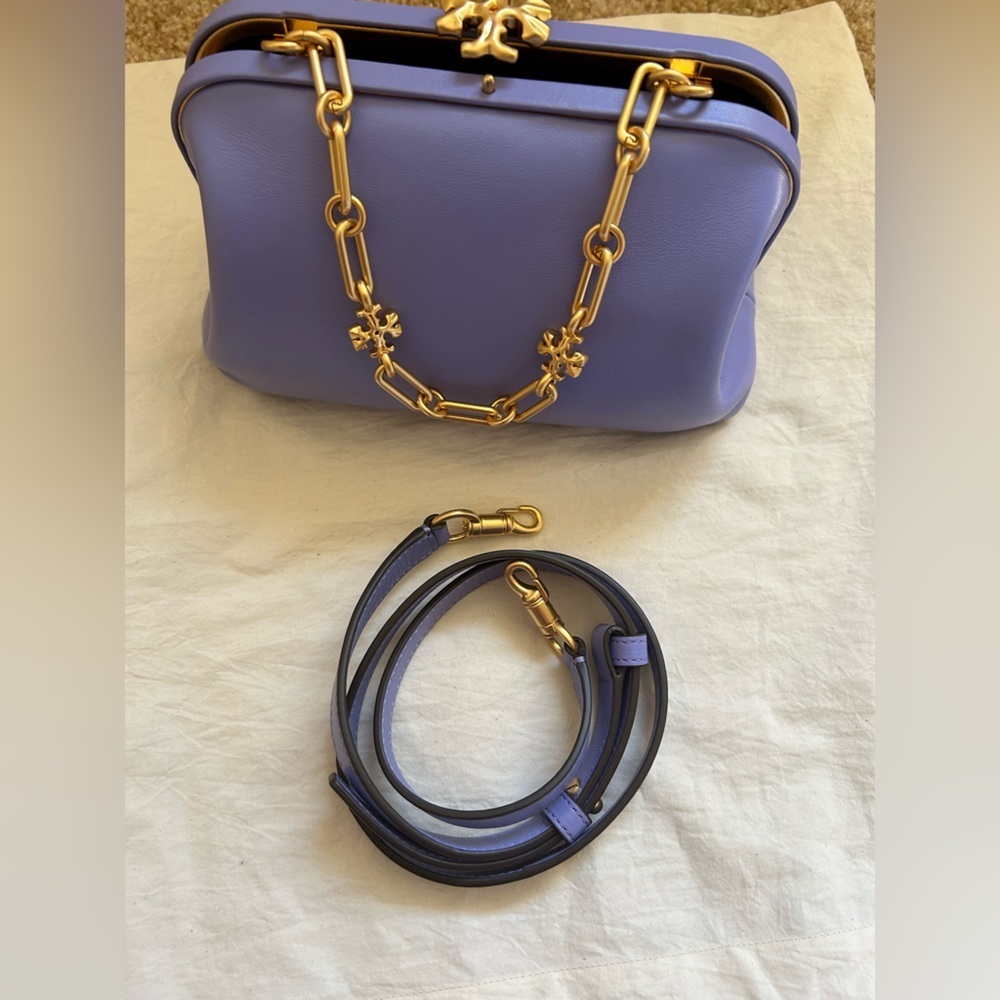 Tory Burch Cleo Small Bag Color: Verbena - Picture 4 of 13